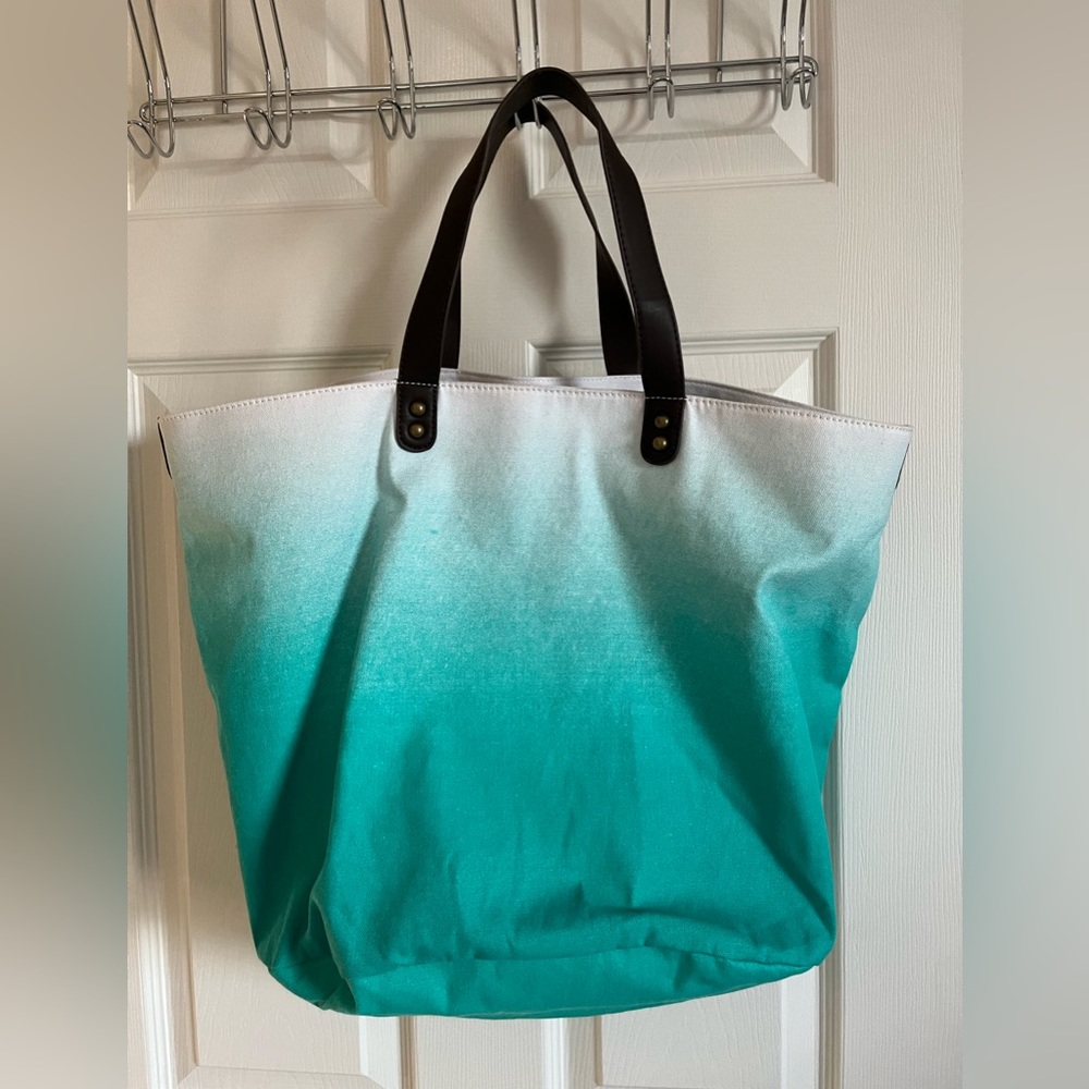 Mossimo Large White & Green Tote Bag